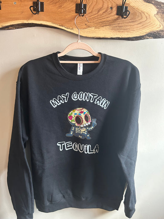 ‘May Contain Tequila’ Adult Crewneck Sweatshirt