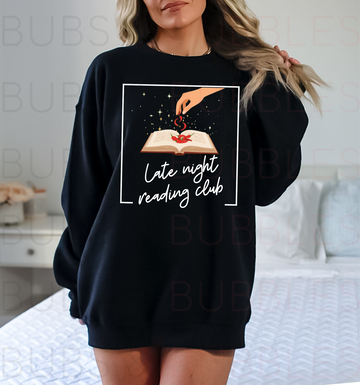 ‘Late Night Reading Club’ Adult Crewneck Sweatshirt